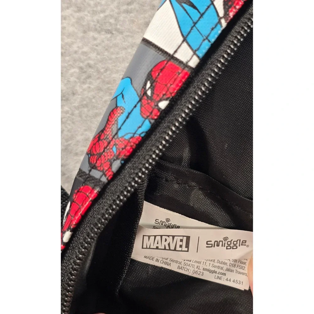 Smiggle Marvel Spider-Man Backpack Superhero Hooded Embossed Bag School
